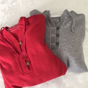 2 Eddie Bauer Women’s XL Hoodies - Red, Gray